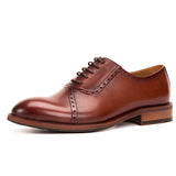 Men's Leather Lace-up Oxford Shoes - Dazpy