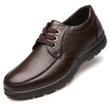 Middle-aged And Elderly Men's Leather Top Layer Shoes - Dazpy