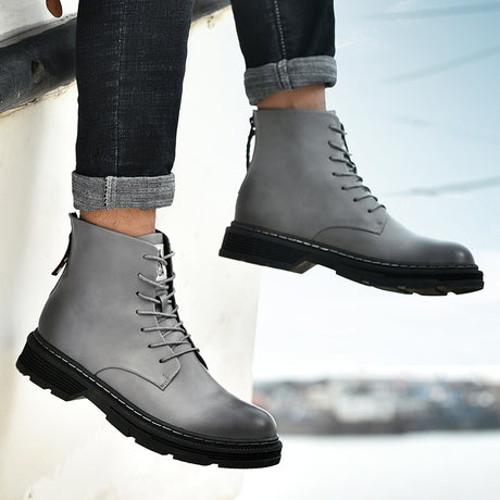 Fashion Zipper Tooling Boots Outdoor Leisure Platform - Dazpy