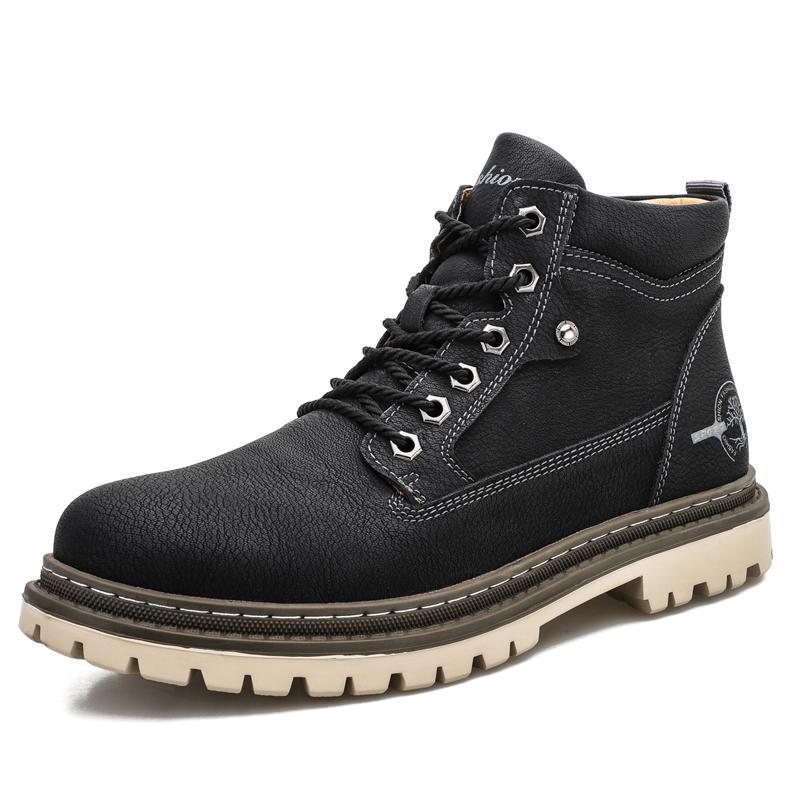 Casual High Top Leather Tooling Shoes Men - Dazpy