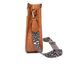 PU Leather Casual Shoulder Messenger Bag Leopard Print Shoulder Strap Tote Bag Large Capacity Minimalist Design - Dazpy