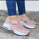 Women's Flat-Soled Thick-Soled Velcro Flying Knit Shoes