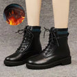 Schoolgirls Korean Style Thick Sole Fleece Martin Boots - Dazpy