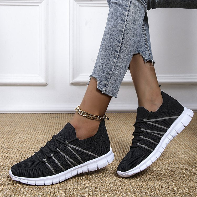 Large Size Women's Shoes Breathable Sports Laces Casual Running Women's Shoes - Dazpy