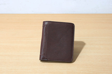 Vintage First Layer Cowhide Men's Short Wallet Genuine Leather - Dazpy