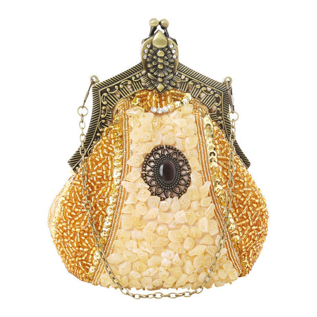 Women's Vintage Heavy Beaded Evening Bag - Dazpy