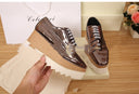 Women's Shoes With Carved Waterproof Platform Wedges