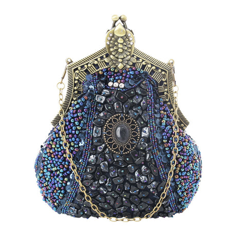 Women's Vintage Heavy Beaded Evening Bag - Dazpy