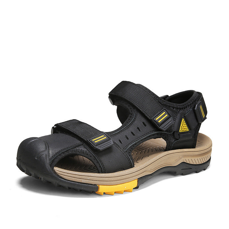 Men's Baotou Leather Sandals Outdoor Mountaineering Breathable Casual - Dazpy