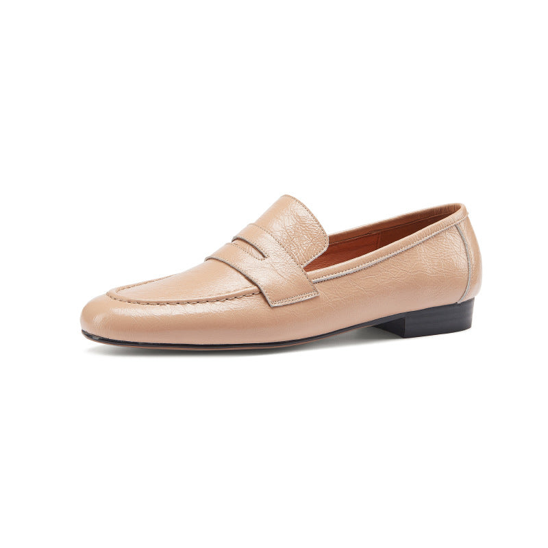 New Full-leather Flat Grandma Shoes Early Spring Shoes - Dazpy