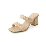 Summer New Open-toed Square Toe Ladies Lazy Shoes - Dazpy