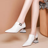 Women's Spring New Pointed Toe Leather Shoes - Dazpy