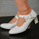 Comfortable Women's Mid-heel Buckle Mother Shoes