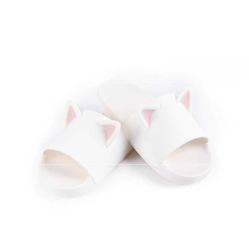 Cat Ear Slippers Non-slip Indoor Ins Household Sandals Cat Cute Shower Slippers - Dazpy