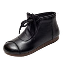 Retro Ethnic Style Handmade Leather High-top Women's Shoes With Soft Sole