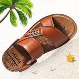 Summer Sandals Men's Leather Sandals And Slippers Casual And Breathable - Dazpy