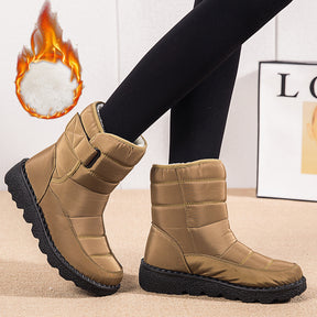 Winter Fabric Casual Cotton Shoes Mid-tube Artificial Wool Plus Velvet Thick Snow Boots