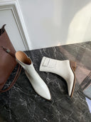 Thick Heel Low Heel Pointed Side Zipper Ankle Boots Fashion Knight Boots