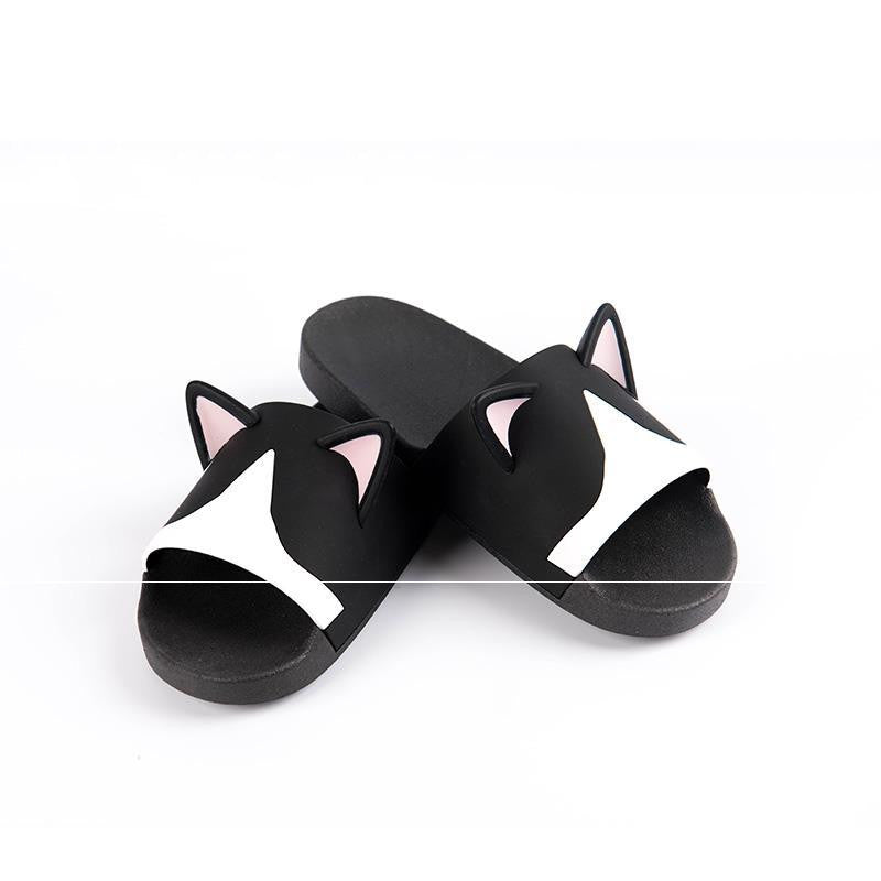 Cat Ear Slippers Non-slip Indoor Ins Household Sandals Cat Cute Shower Slippers - Dazpy