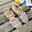 Flat Sandals, All-match One-word Buckle Strap, Fairy Ethnic Style Slope With Roman Sandals - Dazpy