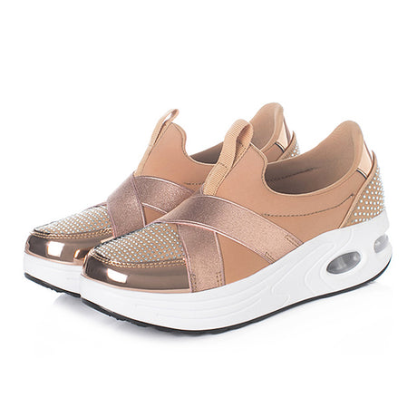 Air Cushion Rocking Shoes Women's Smooth Surface Increase Leisure Travel Running - Dazpy