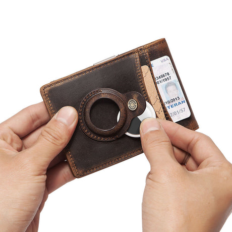 RFID Coin Clip Layer Leather Card Holder For Men - Dazpy