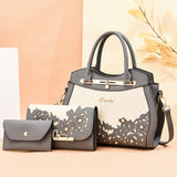 Three-piece Fashion Women's Leather Handbag - Dazpy