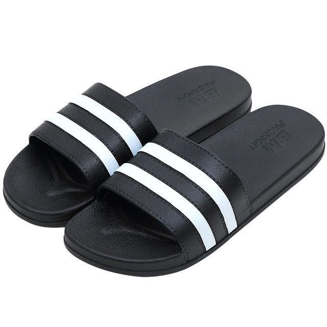 Striped Bath Plastic Stall Household Shoes Men's Bathroom Sandals And Slippers - Dazpy