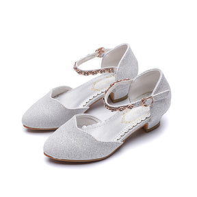 Half Sandals Autumn Pointed Toe Children's High-heeled Princess Shoes