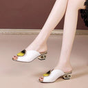 New Thick And Low Heel Fish Mouth Sandals And Slippers