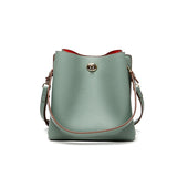 Solid Color Fashion Trend Ladies Messenger Bucket Bag - Dazpy