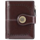 Wallet Women's Short Oil Wax Leather Zipper Card Holder