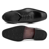 First Layer Cowhide Leather Lace-up Hair Men's Shoes - Dazpy