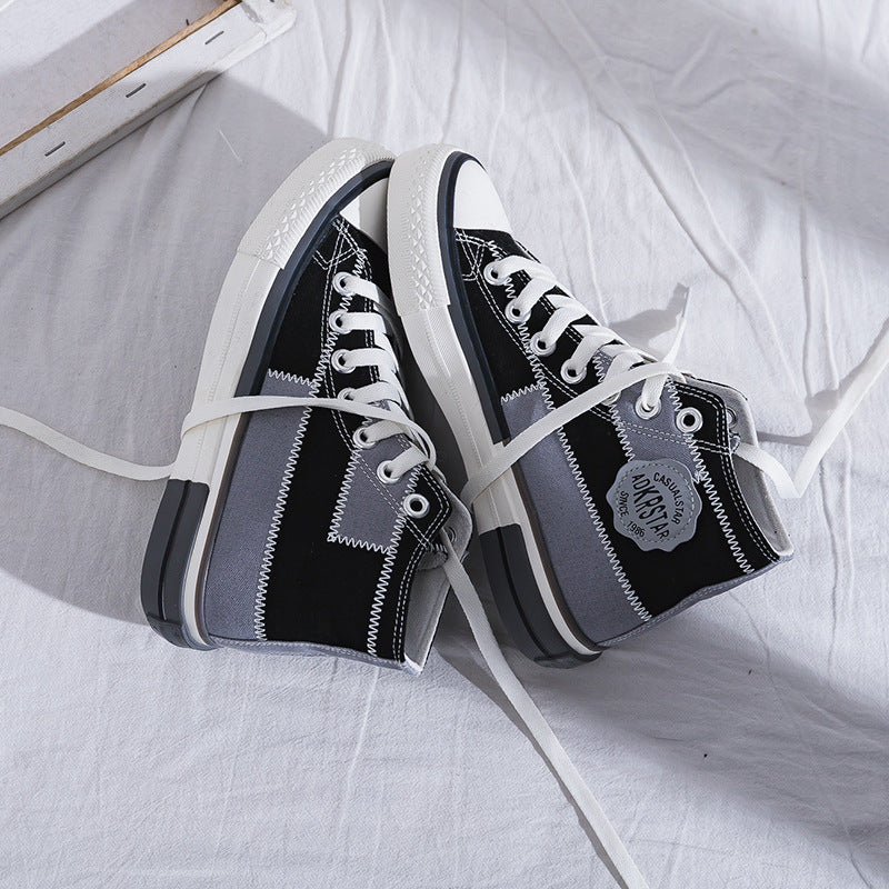 Women's Lace-up Canvas High-top Casual Shoes - Dazpy