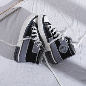 Women's Lace-up Canvas High-top Casual Shoes