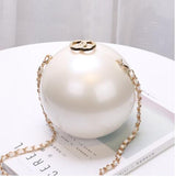 Ladies Casual Fashion Pearl Decoration Round Shoulder Bag - Dazpy