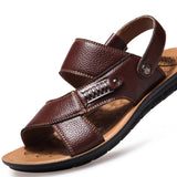 Summer Sandals Men's Leather Sandals And Slippers Casual And Breathable - Dazpy