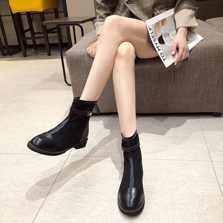 Short Boots Women's Spring And Autumn Single Boots New Year New Wild Early Autumn - Dazpy