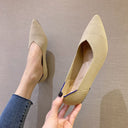 Shallow Mouth Flying Knit Shoes Pointed Toe Flat Knit Egg Roll Shoes