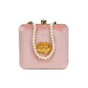 Fashion Red Velvet Pearl Chain Thin Chain Female Bag