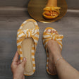 Comfortable Flat Striped Casual Round Head Outdoor Slippers - Dazpy