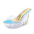 Women's Transparent Crystal Wedge Heel Shoes with Waterproof Platform - 15CM