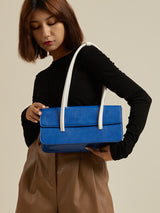 High Sense Of Klein Blue Contrast Color Handbag Women - Dazpy