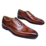 Men's Business Engraved British Brogue Leather Shoes - Dazpy