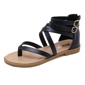 Fashion Zip Roman Flip-Flat Sandals