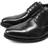 Three-joint Leather Shoes, Round Toe Lace-up Leather, British Business Dress Shoes - Dazpy