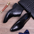 British Super Pointed Toe Business Formal Wear Mid-high-top Leather Shoes - Dazpy