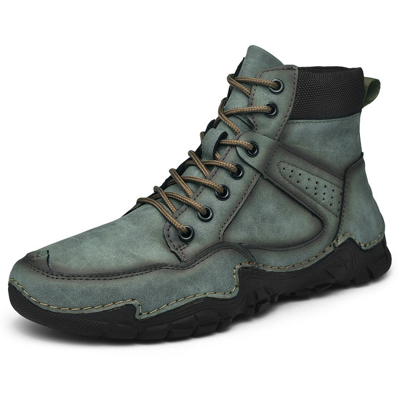 Fall New Men's Casual High-top Warmth And Fleece Ankle Boots - Dazpy