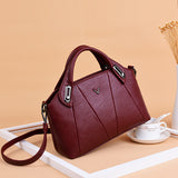 Soft Leather Sheepskin Middle-aged Lady's Small Square Bag - Dazpy