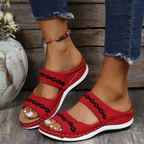 Women's Plus Size Flying Knitted Platform Low Top Sandals - Dazpy